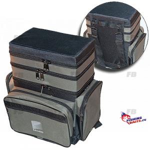 Ящик-сумка-рюкзак рыболовный зимний Salmo пенопластовый 3-х ярусный B-3LUX