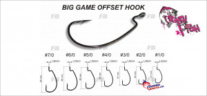 Офсетный крючок Crazy Fish Big Game Offset Hook №1/0 200 шт
