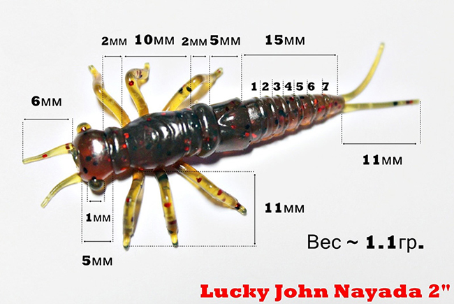 Съедобная резина Lucky John Pro Series, мягкие приманки Lucky John, съедобная резина Lucky John Pro Series Nayada