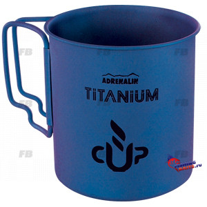 Титановая кружка со складными ручками Adrenalin Titanium Cup  Blue