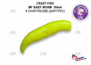 MF Baby worm 1.2&quot; 65-30-6-9-EF