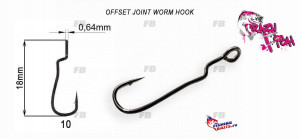 Офсетный крючок Crazy Fish Offset Joint Worm Hook №10 15 шт