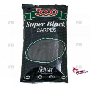 Прикормка Sensas 3000 Super BLACK Carp 1кг