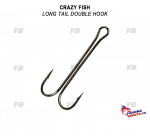 Двойной крючок Crazy Fish Long Tail Double Hook №3/0 50 шт