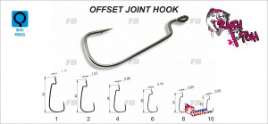 Офсетный крючок Crazy Fish Offset Joint Hook №2 10 шт