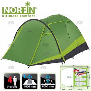 Палатка кемпинговая 4-х местная Norfin RUDD 3+1 NF